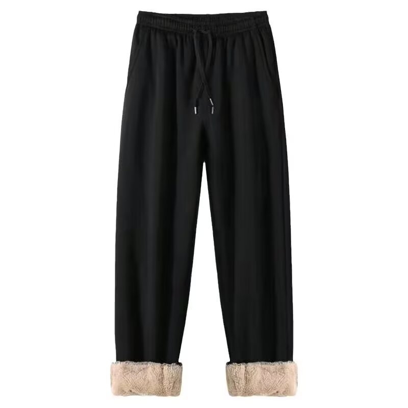 Muške zimske hlače sa Sherpa fleece podstavom, ravni kroj, srednji pojas, kopčanje vezicom