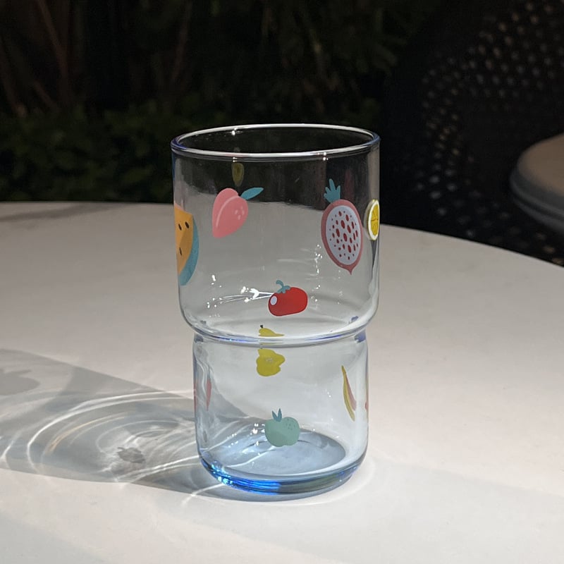 Θερμοανθεκτικό γυάλινο ποτήρι νερού με σχέδιο καρτούν, στρογγυλό χωρίς λαβή, κατάλληλο για καφέ και τσάι, δυνατότητα παραμετροποίησης