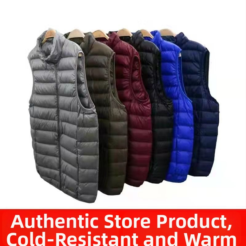 Vyrinė lengva pūnuota liemenė su White Duck Down užpildymu, kašmyro turinys 66–70%, trumpas ilgis (40–50 cm), be apykaklės, tinkama pavasariui ir rudeniui.