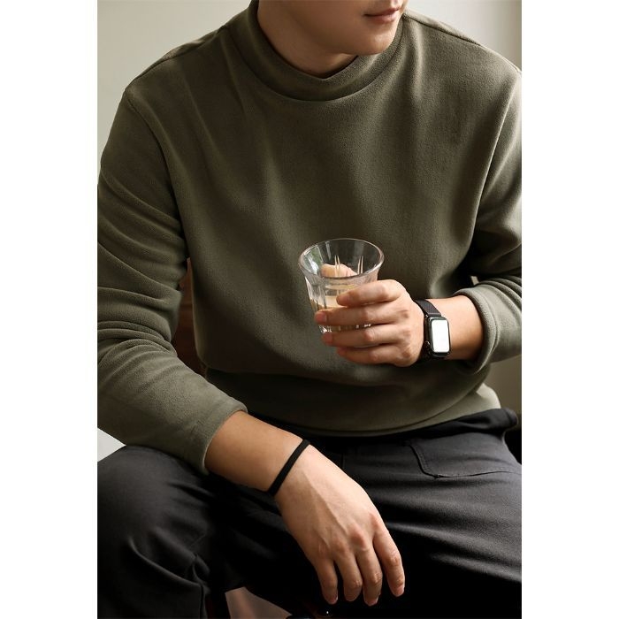 Vyrų storas flisi marškiniai su apvaliu kaklu, ilgos rankovės, 270 g, poliesterio-elastano mišinys 95,2%/4,8%