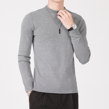 Мъжки плетен пуловер със стойка яка, Slim fit, дълги ръкави, с кадифена подплата, основна материя: вискоза 49,1%; полиестер 29,3%; найлон 21,6%