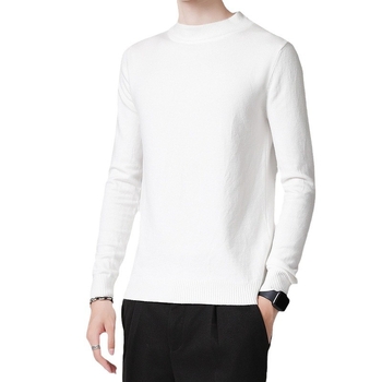 Мъжки плетен пуловер със стойка яка, Slim fit, дълги ръкави, с кадифена подплата, основна материя: вискоза 49,1%; полиестер 29,3%; найлон 21,6%