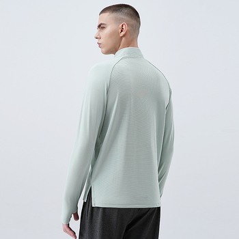 Vyriski puszip sportinis marškinėlis su ilgomis rankovėmis, greitai džiūstantis — 82% poliesteris + 18% elastanas, skirtas bėgimui ir dviračių sportui