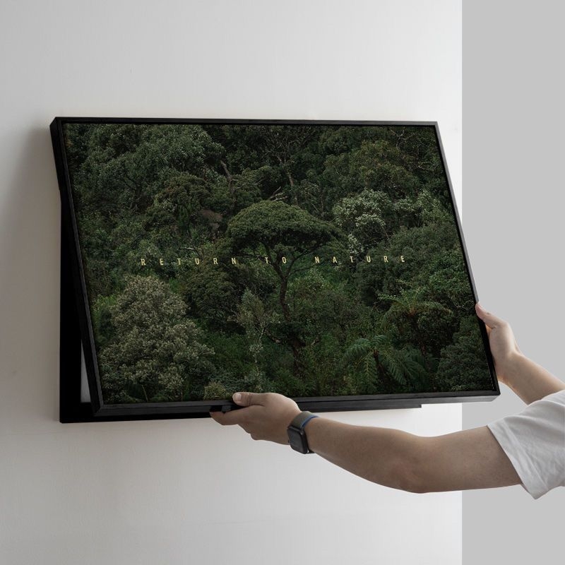 Mount Fuji peizažo dekoratyvinis paveikslas elektros skaitiklio dėžutei – horizontali, įrėmintas, šiuolaikinis minimalistinis stilius