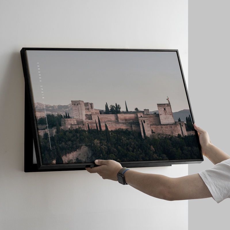 Mount Fuji peizažo dekoratyvinis paveikslas elektros skaitiklio dėžutei – horizontali, įrėmintas, šiuolaikinis minimalistinis stilius