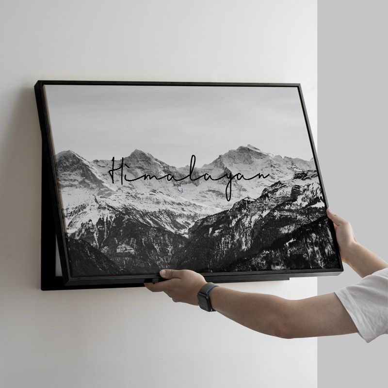 Mount Fuji peizažo dekoratyvinis paveikslas elektros skaitiklio dėžutei – horizontali, įrėmintas, šiuolaikinis minimalistinis stilius