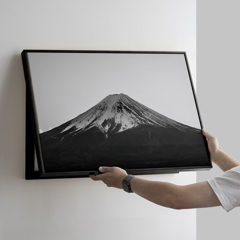 Mount Fuji peizažo dekoratyvinis paveikslas elektros skaitiklio dėžutei – horizontali, įrėmintas, šiuolaikinis minimalistinis stilius