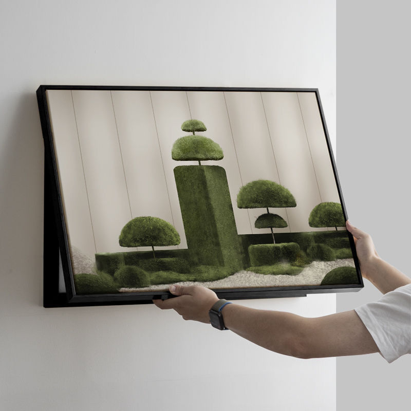 Mount Fuji peizažo dekoratyvinis paveikslas elektros skaitiklio dėžutei – horizontali, įrėmintas, šiuolaikinis minimalistinis stilius