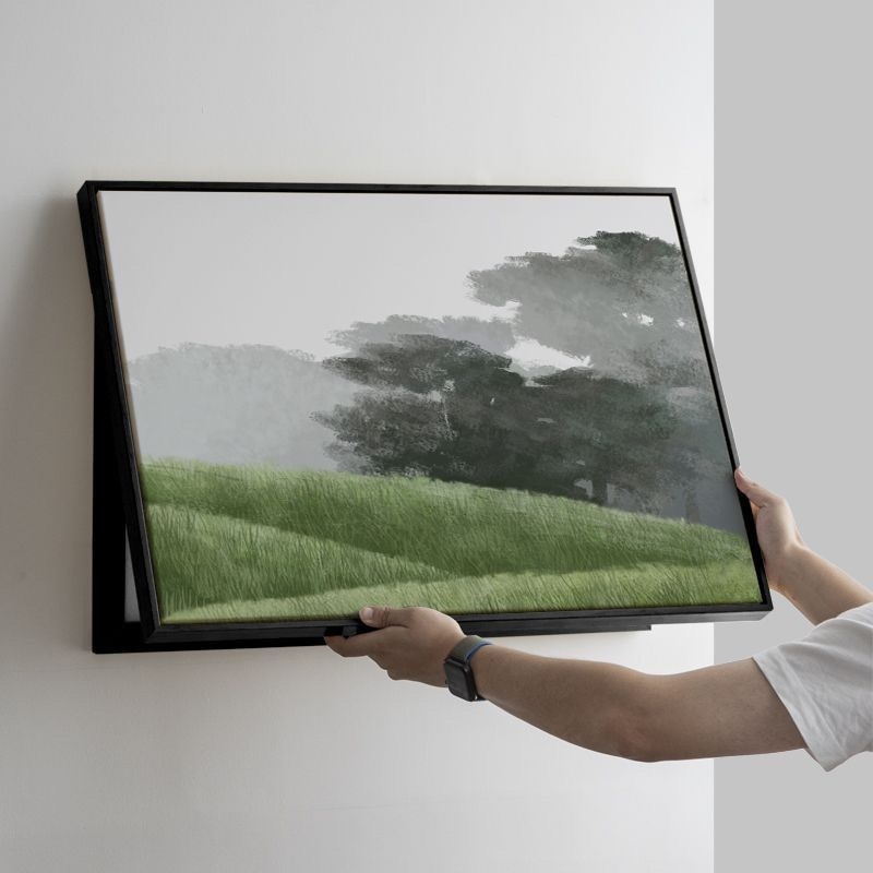 Mount Fuji peizažo dekoratyvinis paveikslas elektros skaitiklio dėžutei – horizontali, įrėmintas, šiuolaikinis minimalistinis stilius