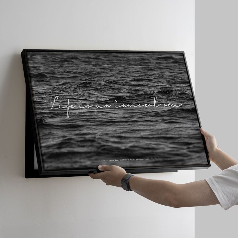 Mount Fuji peizažo dekoratyvinis paveikslas elektros skaitiklio dėžutei – horizontali, įrėmintas, šiuolaikinis minimalistinis stilius