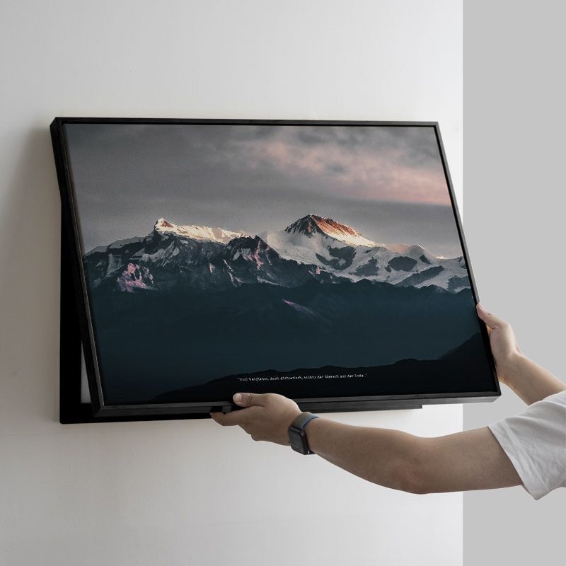 Mount Fuji peizažo dekoratyvinis paveikslas elektros skaitiklio dėžutei – horizontali, įrėmintas, šiuolaikinis minimalistinis stilius