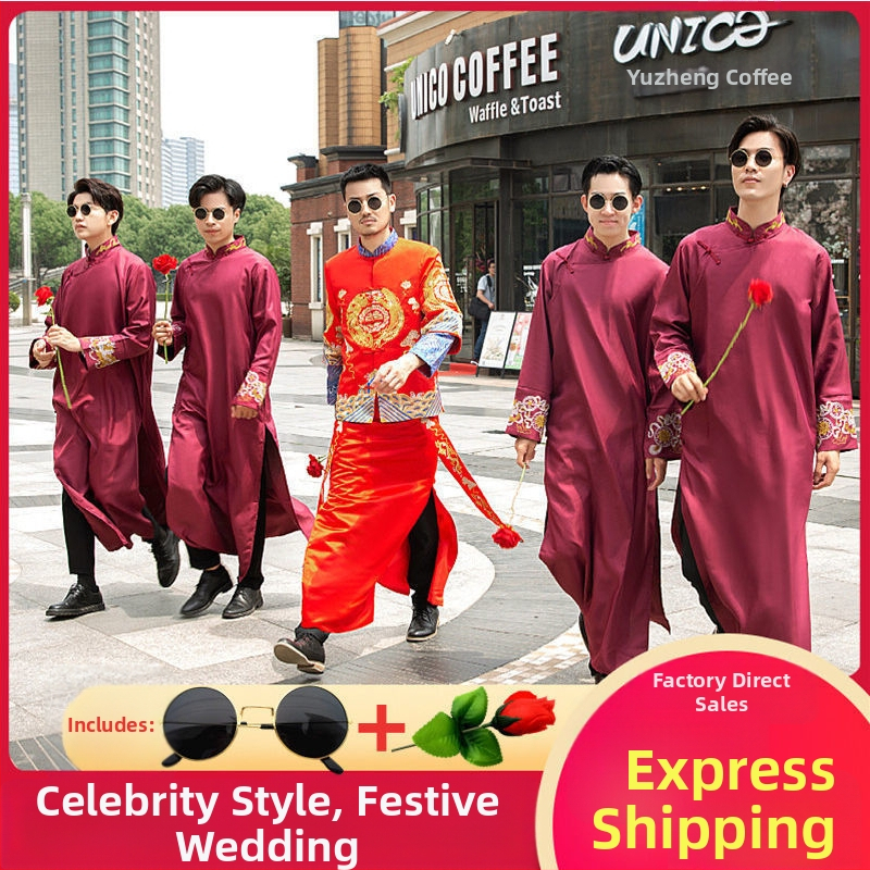 Meeste hiina stiili smokings Corduroy kangaga ja jänese karusnahk, talv 2024, mees