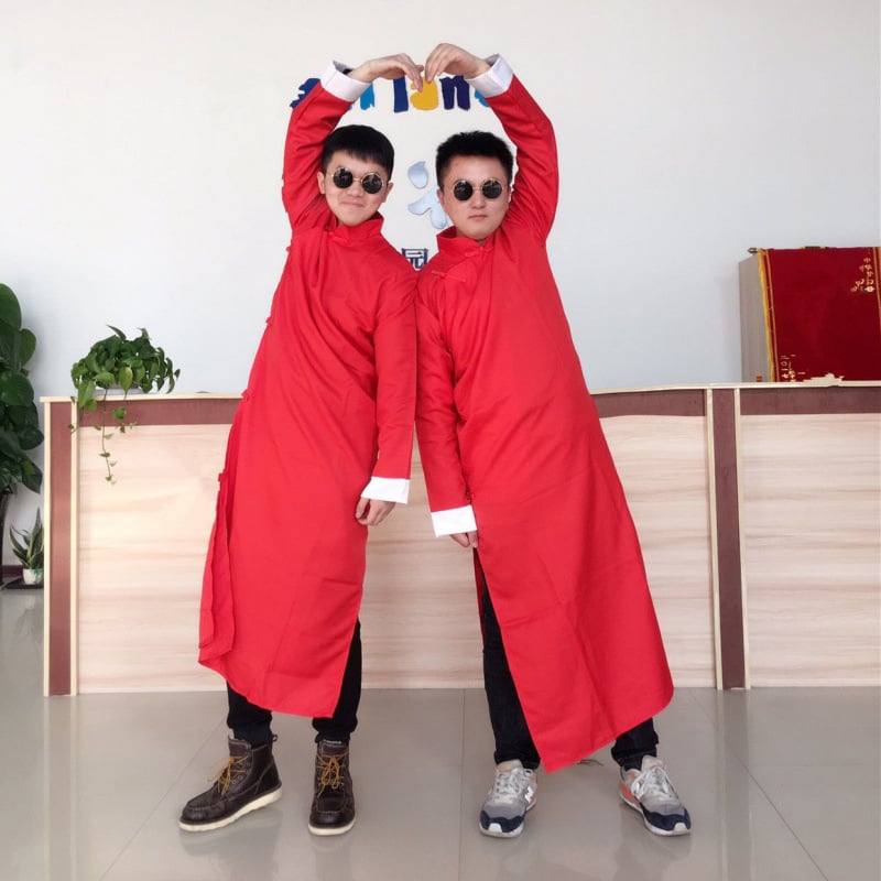 Шаферски смокинг в китайски стил, Corduroy и Rabbit-Hair плат, зима 2024, мъжки