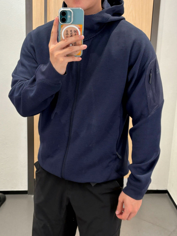 Muška jesen-zimska jakna s kapuljom, waffle tkanina, otporna na vjetar, zatvarač, stojeći ovratnik