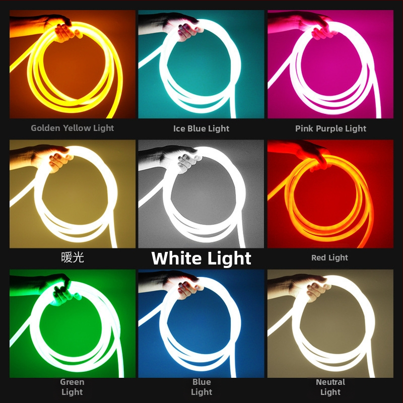 LED apvalios formos 360° lanksti šviesos juostelė lauko reklamai — monochromatinė, 2835 modelis, 120 LED, 220V, 12W