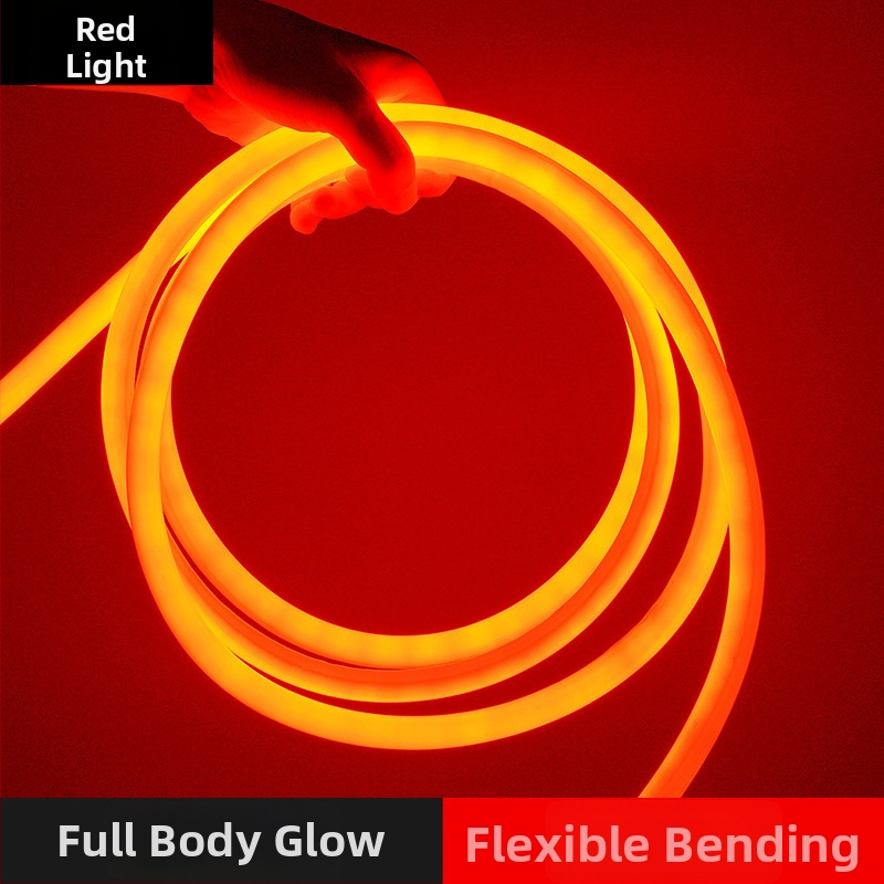 LED apvalios formos 360° lanksti šviesos juostelė lauko reklamai — monochromatinė, 2835 modelis, 120 LED, 220V, 12W