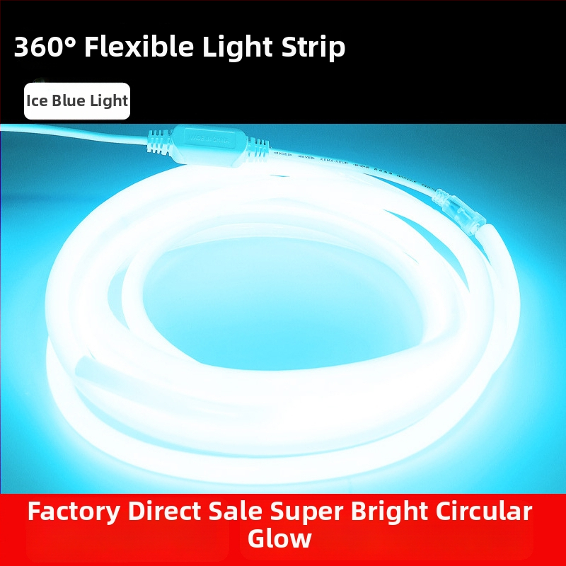 LED apvalios formos 360° lanksti šviesos juostelė lauko reklamai — monochromatinė, 2835 modelis, 120 LED, 220V, 12W