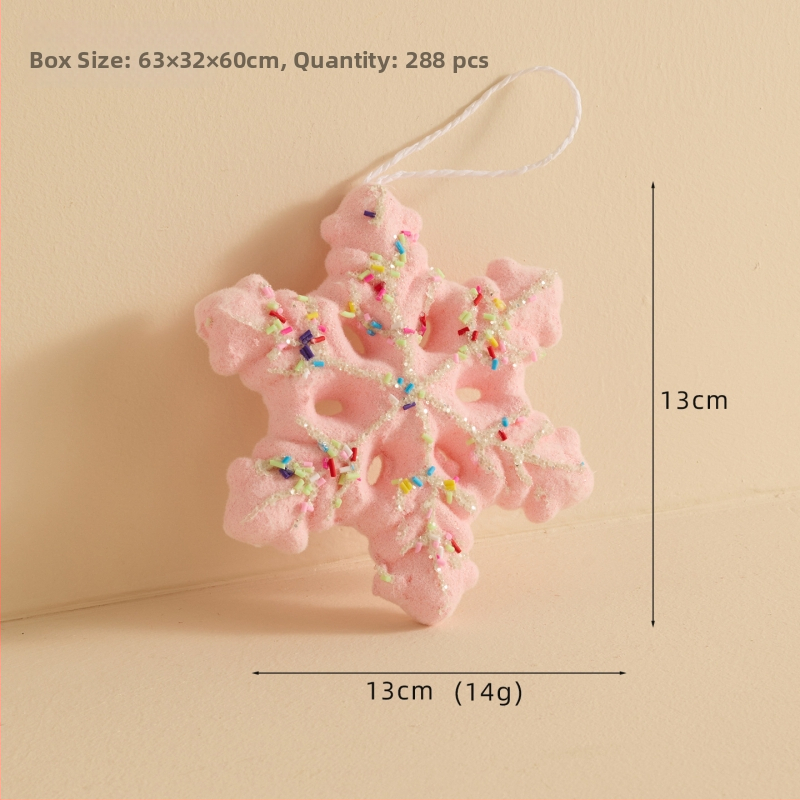 Ziemassvētku kulons ar sniega pūciņu un konfekšu nūjiņu, materiāls Bubble, Ziemassvētku stils, iepakojums atsevišķi