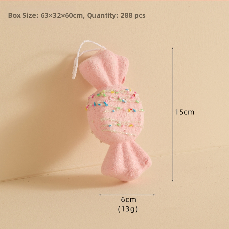 Ziemassvētku kulons ar sniega pūciņu un konfekšu nūjiņu, materiāls Bubble, Ziemassvētku stils, iepakojums atsevišķi