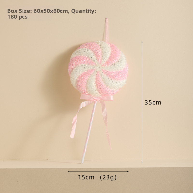 Ziemassvētku kulons ar sniega pūciņu un konfekšu nūjiņu, materiāls Bubble, Ziemassvētku stils, iepakojums atsevišķi