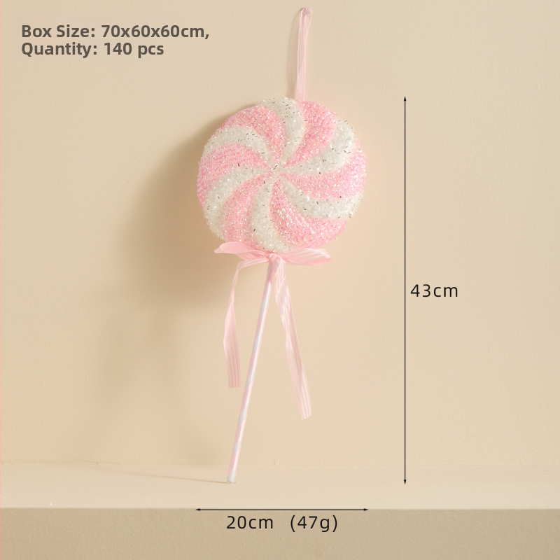 Ziemassvētku kulons ar sniega pūciņu un konfekšu nūjiņu, materiāls Bubble, Ziemassvētku stils, iepakojums atsevišķi