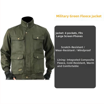 Atsparūs dilimui vyriški darbo drabužiai — nailono audinys, pagrindinis linas, suaugęs vyras, su kaklo etikete