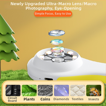 Vaikų elektroninis mikroskopas ir pramoninis didinamasis lęšis mokymams (Prekės ženklas: Kitas; Importas: Nėra; Be licencijuotų privačių ženklų)