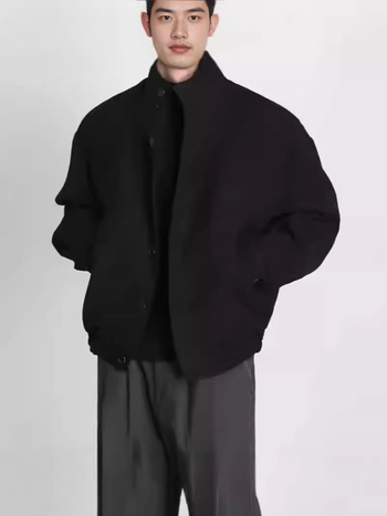 Jakna - korejskog stila, vunena vanjska jakna sa stojećim ovratnikom i patentnim zatvaračem, za proljeće i jesen