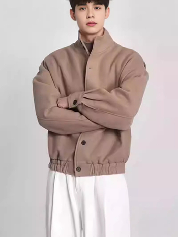 Jakna - korejskog stila, vunena vanjska jakna sa stojećim ovratnikom i patentnim zatvaračem, za proljeće i jesen