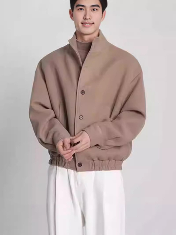 Jakna - korejskog stila, vunena vanjska jakna sa stojećim ovratnikom i patentnim zatvaračem, za proljeće i jesen