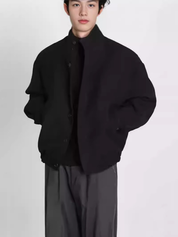 Jakna - korejskog stila, vunena vanjska jakna sa stojećim ovratnikom i patentnim zatvaračem, za proljeće i jesen