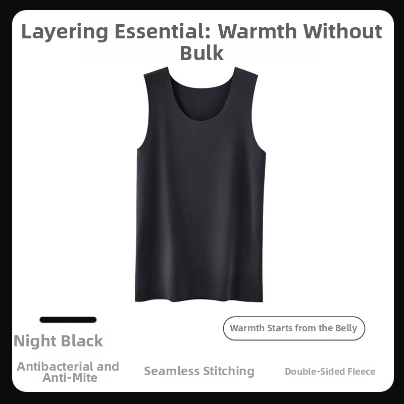 Vyrų šiluminė liemenė su Y forma, be siūlių, 100% medvilnė, savireguliuojantis vidinis sluoksnis, pavasaris 2024