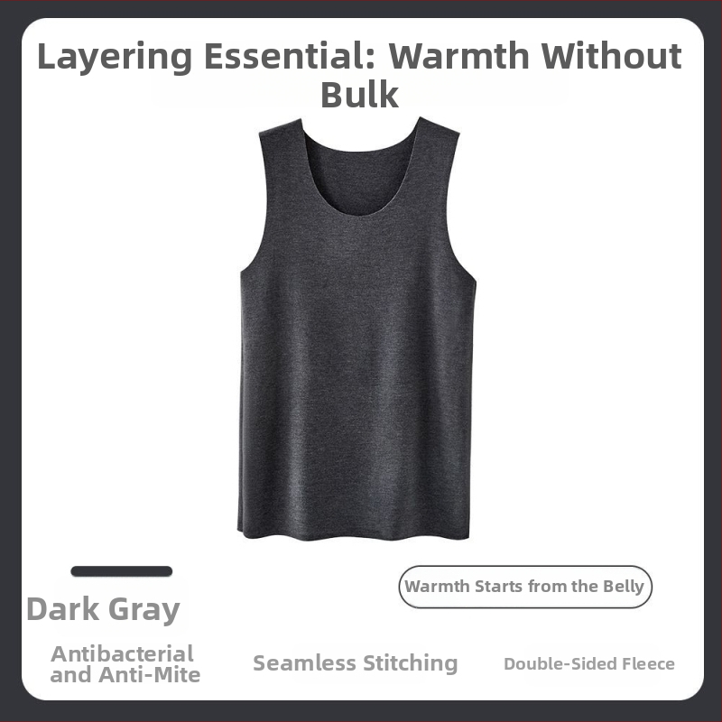 Vyrų šiluminė liemenė su Y forma, be siūlių, 100% medvilnė, savireguliuojantis vidinis sluoksnis, pavasaris 2024