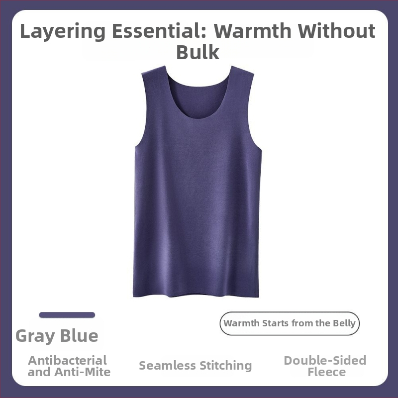 Vyrų šiluminė liemenė su Y forma, be siūlių, 100% medvilnė, savireguliuojantis vidinis sluoksnis, pavasaris 2024