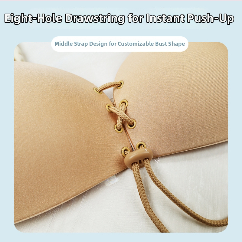 Svadobná push-up spodná bielizeň: neviditeľná podprsenka pre veľký poprsie, dýchajúci nylon, krídlatý tvar bradavky, tenká, sexy