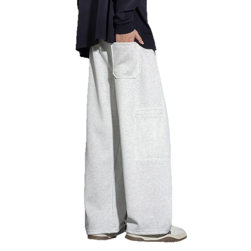 Мъжки свободни спортни панталони, висока талия, прав крак, 65% памук 35% полиестер, микроеластичност