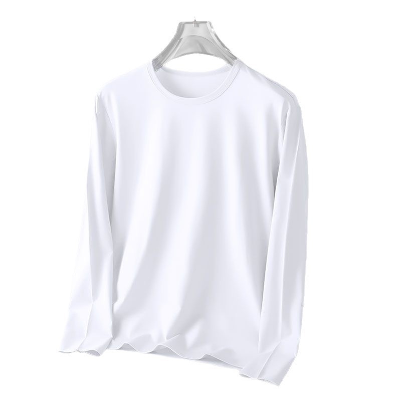 Vyrų ilgių rankovių marškinėliai su apvaliu kaklu, Milk Silk audinys, poliesterio turinys 96%+, laisvas kirpimas