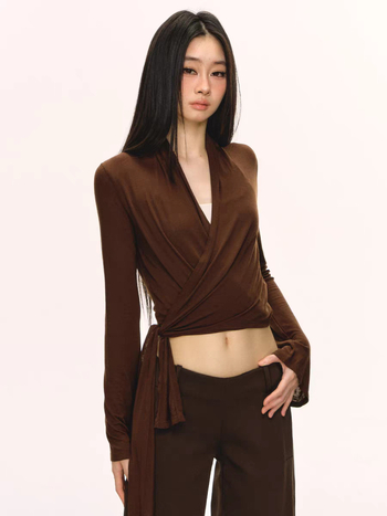 Moterų ilgų rankovių jogos palaidinė su varpiniu rankovėmis, laisvas kirpimas, liemens ilgis, audinys 85% Tencel + 15% lino