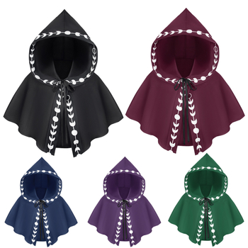 Viduramžių gobtuvinė mantija sceniniam cosplay – unisex, 100% poliesteris, cheminių pluoštų mišinys, žiemos kolekcija 2022