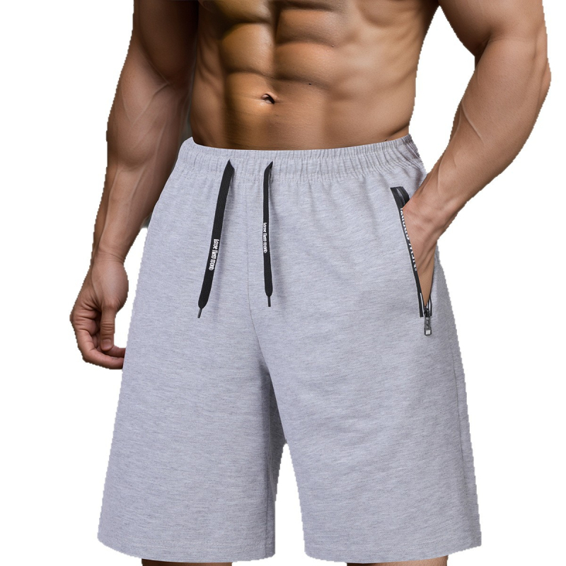 Vyrų laisvalaikio sportiniai šortai europietiško dydžio su šonine kišene ir paslėptu užtrauktuku, audinys imitacinis medvilninė twill, 95% poliesteris, 5% elastanas, mikroelastiškumas, sportinis stilius, tiesus kirpimas