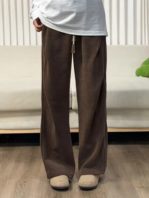 Vyriski Chenille megztiniai sportiniai treningai, vidutinio liemens, raištelių užsegimas, 100% poliesteris, tiesus kirpimas