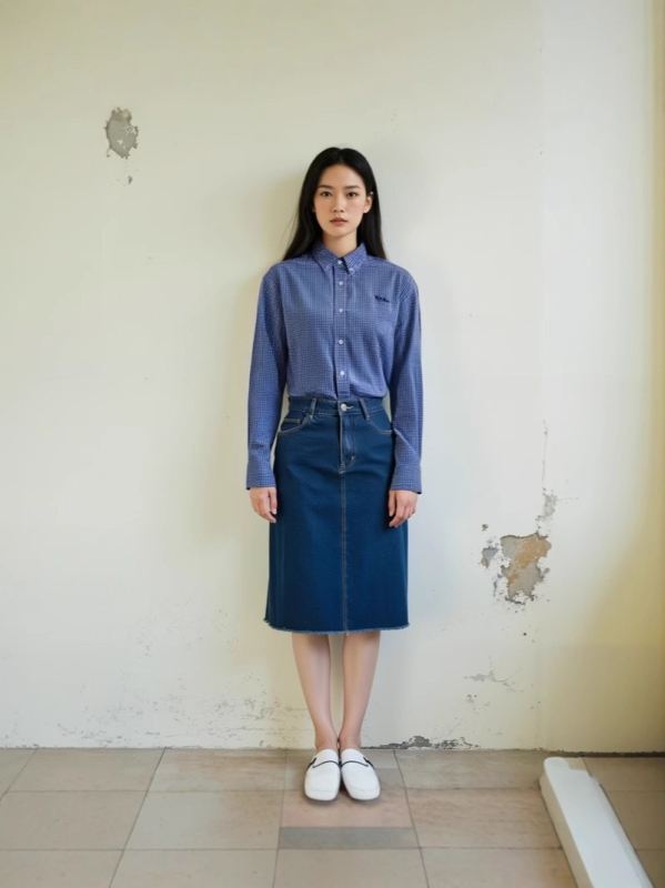 Pamukasta košulja s tekstualnim uzorkom, dugi rukavi, ovratnik, izšivani detalji