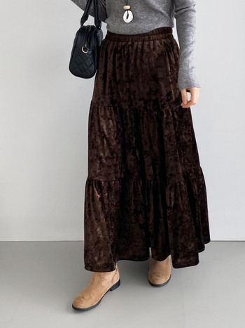 А-образна пола за жени, намачкана текстура, полиестер, 95%+ полиестер, дълга пола