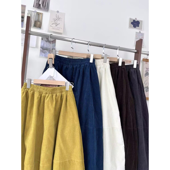 Duga suknja od konoplje, uski kroj, 95% konopnog materijala, elegantan gradski stil, jesen 2025