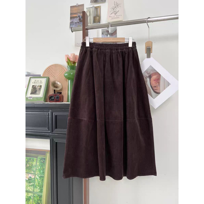 Duga suknja od konoplje, uski kroj, 95% konopnog materijala, elegantan gradski stil, jesen 2025