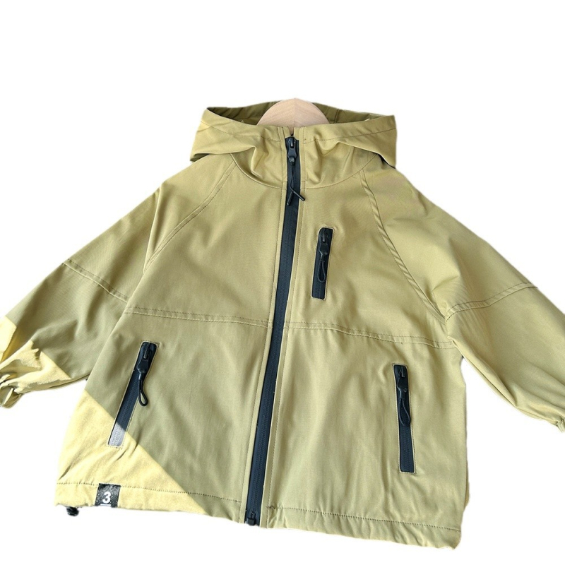 Jachetă pentru copii trei în unu, cu glugă, fermoar, mâneci lungi, guler rotund – primăvară