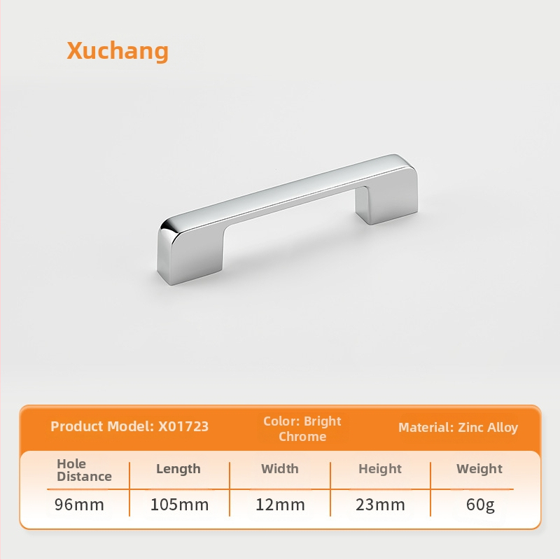 Handle de mobilier pentru dulapuri; stil european modern minimalist; aliaj de zinc; placare electrochimică; potrivit pentru dulap, dressing și dulap TV; model N06618+X01723.