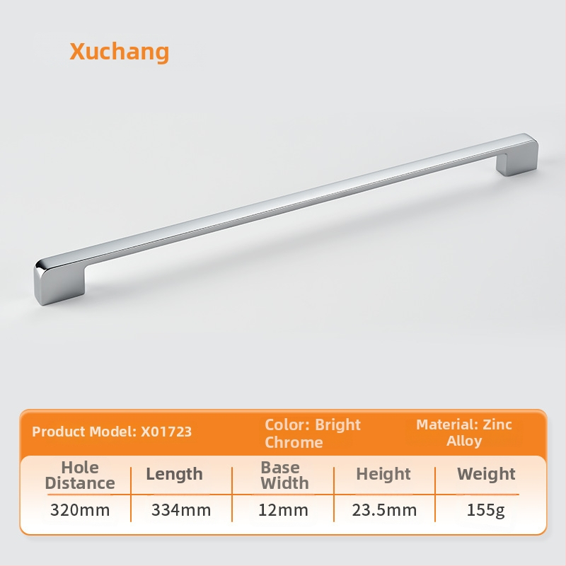 Handle de mobilier pentru dulapuri; stil european modern minimalist; aliaj de zinc; placare electrochimică; potrivit pentru dulap, dressing și dulap TV; model N06618+X01723.