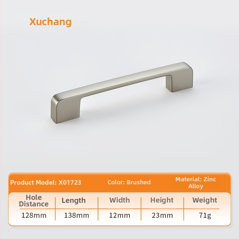 Handle de mobilier pentru dulapuri; stil european modern minimalist; aliaj de zinc; placare electrochimică; potrivit pentru dulap, dressing și dulap TV; model N06618+X01723.