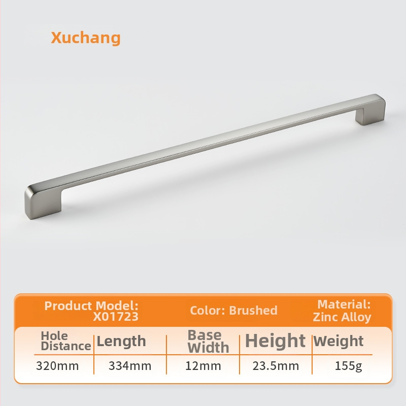 Handle de mobilier pentru dulapuri; stil european modern minimalist; aliaj de zinc; placare electrochimică; potrivit pentru dulap, dressing și dulap TV; model N06618+X01723.